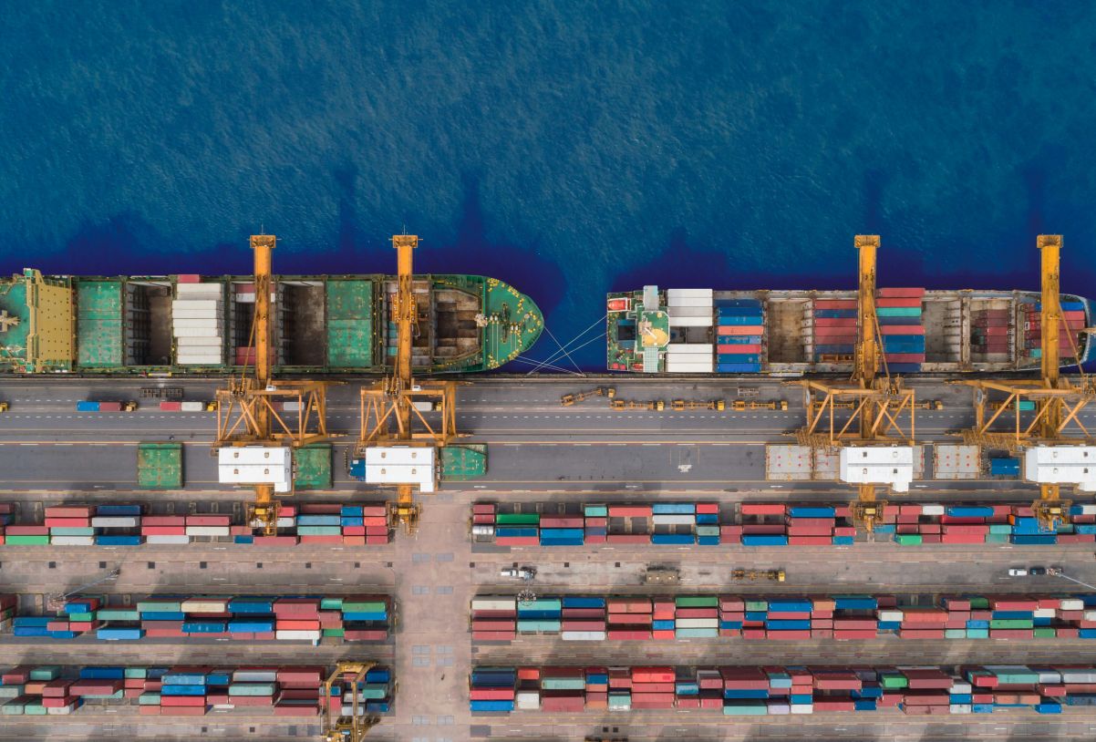 Port terminal aerial view