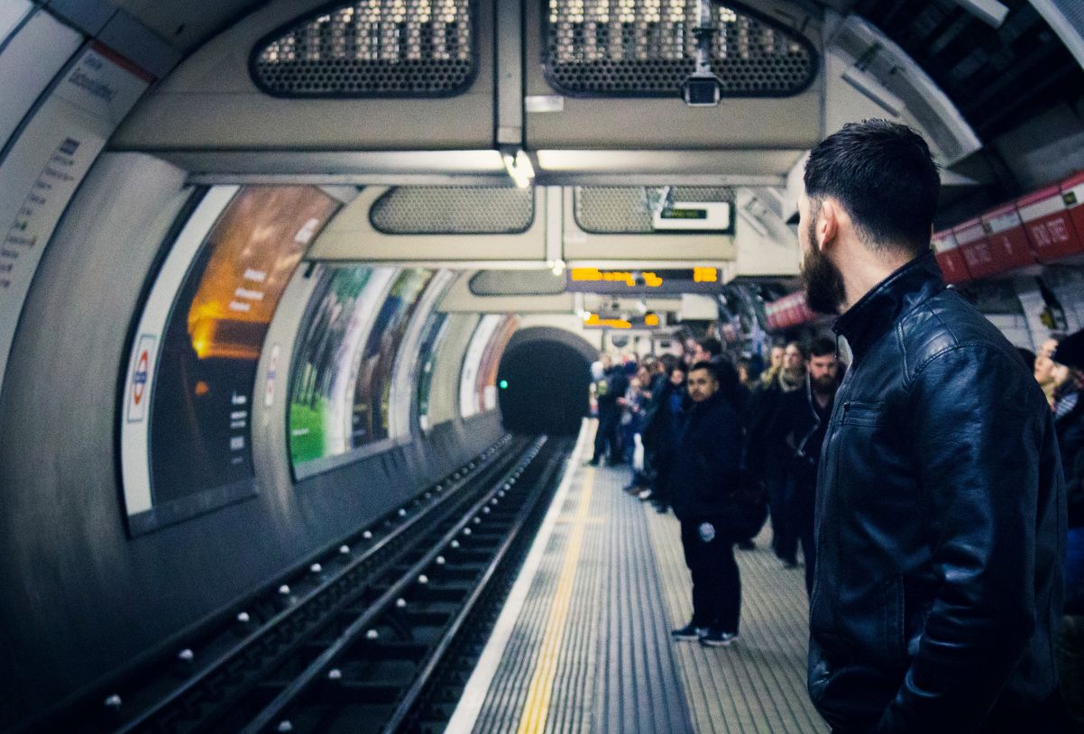 People waiting on subway platform