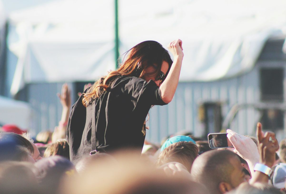 People at outdoor festival