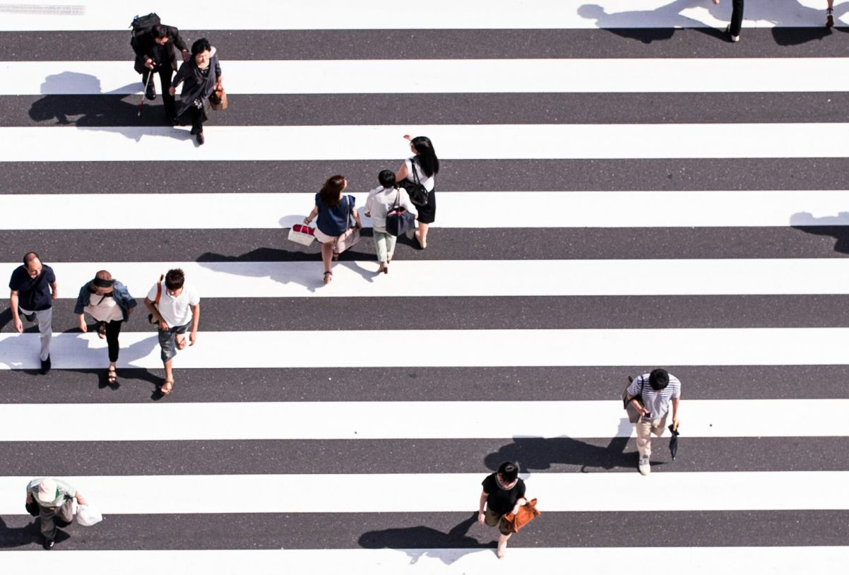 People on crossing
