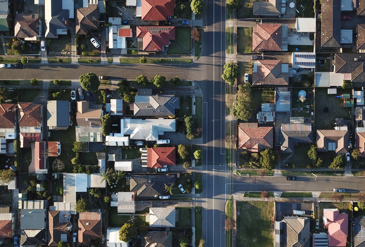 Aerial view of housing estate